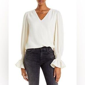 Aqua White Blouse with Elegant Design